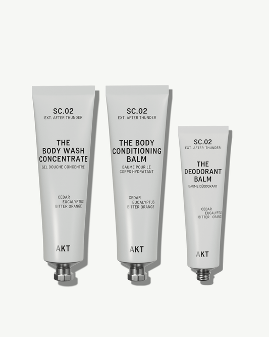 AKT SC.02 After Thunder Body Care Trio: The Deodorant Balm x The Body Conditioning Balm x The Body Wash Concentrate