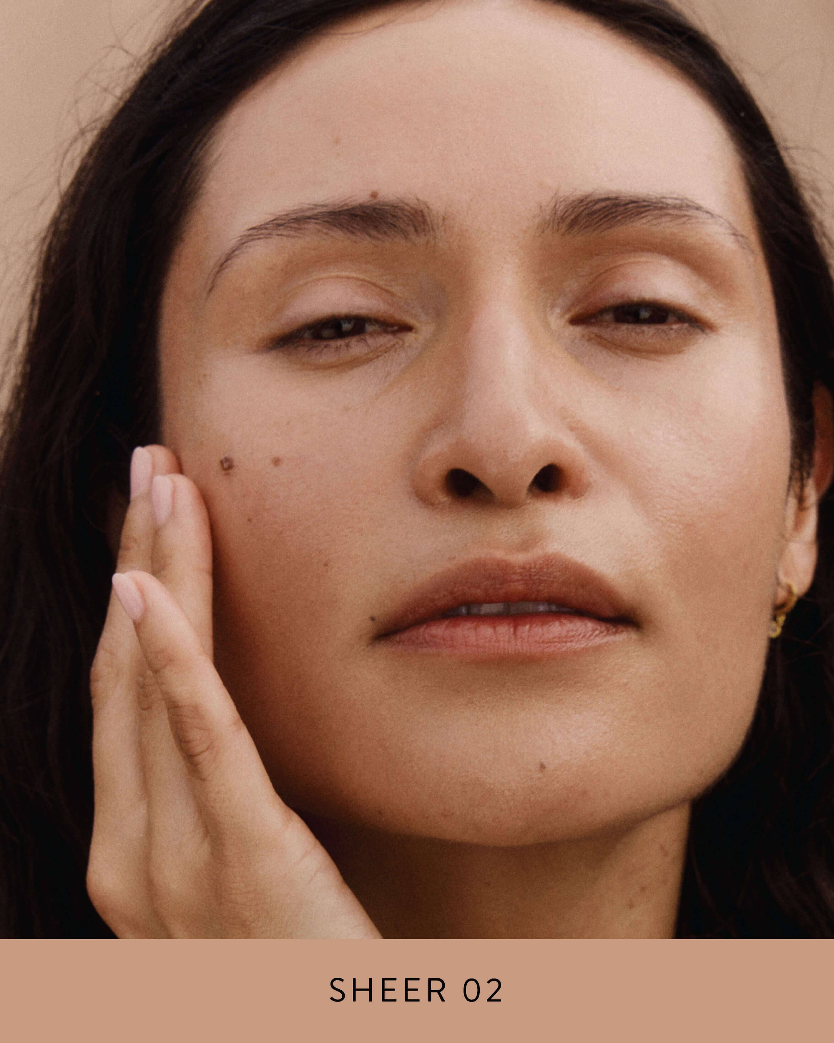 Sheer 02 (Warm beige with golden-pink undertones, ideal for light-to-medium skin)