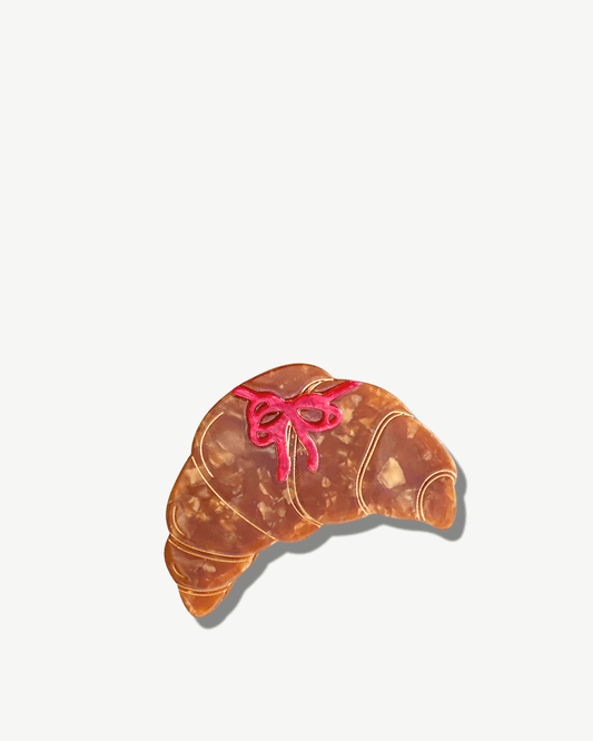 Hand Painted Croissant Claw Clip
